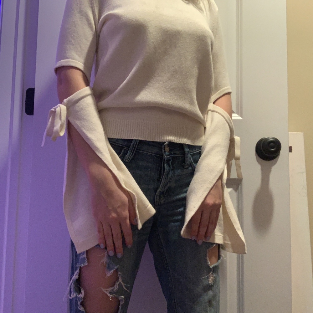 Intermix off-white Bell-Sleeve Sweater